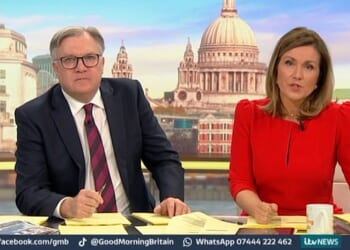 Good Morning Britain's Ed Balls was forced to sit out of an interview live on air leaving Susanna Reid to host the ITV show alone
