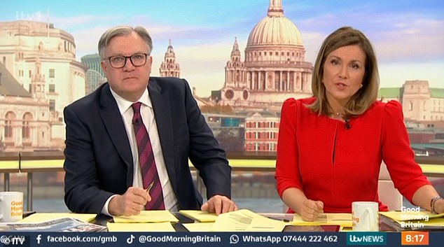Good Morning Britain's Ed Balls was forced to sit out of an interview live on air leaving Susanna Reid to host the ITV show alone