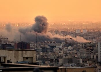 Smoke rises in Tehran as the US and Israel continue its co-ordinated attack on Iran