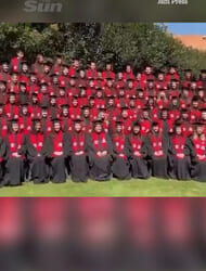 Graduation stand COLLAPSES in front of screaming parents leaving 23 students injured