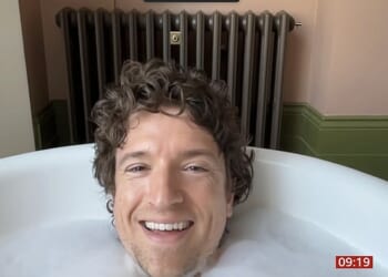 Greg James recovered from his incredible 1000km Comic Relief bike challenge with a soak in the bath live on BBC Breakfast, after raising £4million for charity on Friday