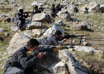 Kurdish fighters in northern Iraq (file photo)