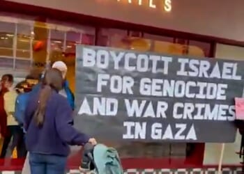 A Gail's in Archway, north London, pictured after it was attacked by vandals. A Guardian opinion piece prompted outrage after it described the opening of the shop as an 'act of heavy-handed high-street aggression' against a Palestinian