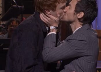 Fans went into meltdown as Harry Styles indulged in a gay kiss with Saturday Night Live star Ben Marshall during his latest opening monologue on the sketch show
