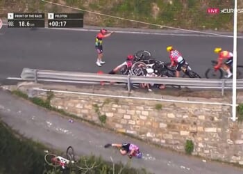 Italian cyclist Debora Silvestri is 'in good spirits' despite being involved in a terrifying crash