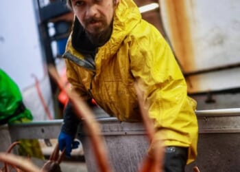 Harrowing details have emerged from the Deadliest Catch tragedy that saw star Todd Meadows (pictured) lose his life in the sub-zero waters of the Bering Sea on February 25