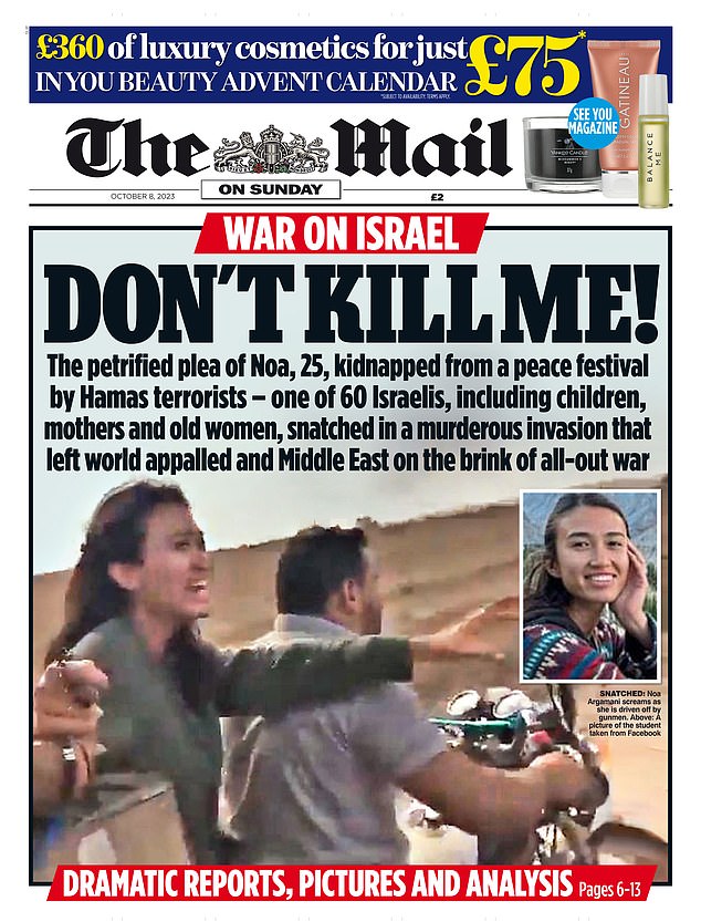 After the Mail on Sunday published the picture in a powerful front page it was beamed around the world and helped rally support to free all the hostages taken by Hamas