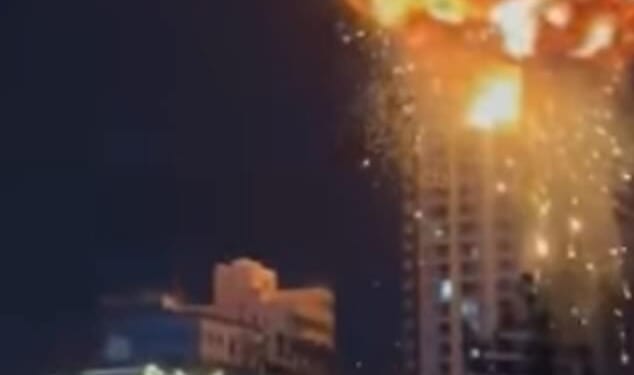 A suicide drone strikes a residential tower block in Manama, Bahrain