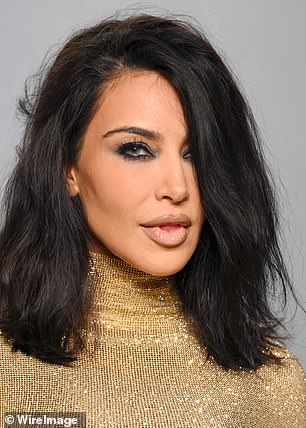 Kim pictured at the party