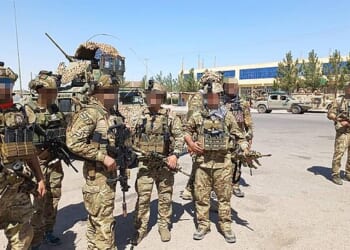 The Triples (Pictured: Members of the elite Afghan soldiers) will be granted asylum in the UK after risking their lives fighting the Taliban with British forces