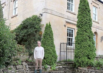 Pip at the Somerset home he swapped for a two-bed flat in Kennington