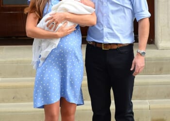 Princess Kate and Prince William with their first child, Prince George, in 2013