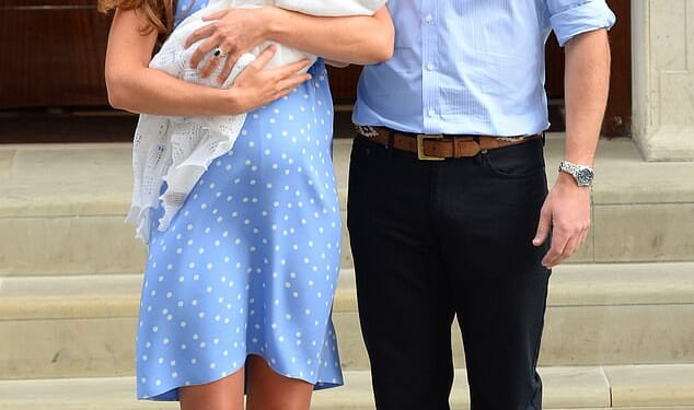Princess Kate and Prince William with their first child, Prince George, in 2013