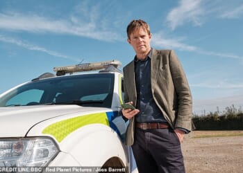 Kris Marshall as Humphrey Goodman in Beyond Paradise, a role he first played in the much-loved, long-running cosy crime drama Death In Paradise, which was set in the Caribbean