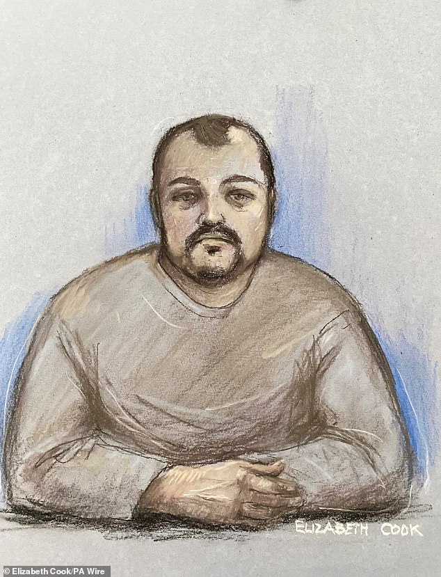 Anthony Russell (pictured in a court sketch), 43, has been charged with murder following Huntley's death