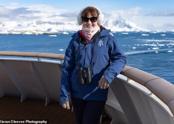 I was lucky enough to be invited on this 'once-in-a-lifetime' trip with HX Expeditions. Pictured: The morning I woke up on a ship surrounded by icebergs