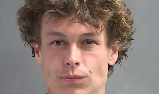 Chase Cruz, 28, was arrested on March 16 and was charged with loitering, prowling, and resisting arrest. He is pictured above in his police booking photograph