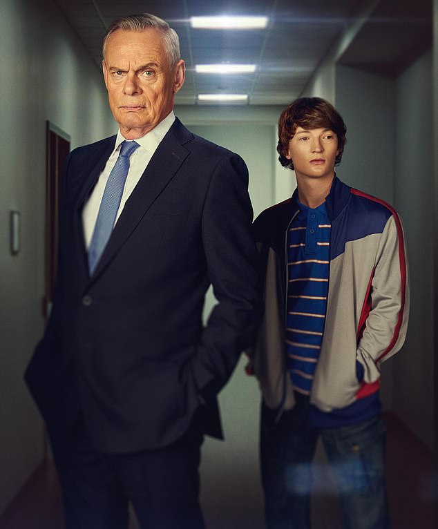 Martin Clunes portrayed the disgraced newsreader in the Channel 5 drama alongside Osian Morgan as the young victim