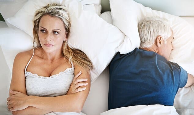 Social media is filled with middle-aged women bemoaning partners who have let themselves go in every physical respect (picture posed by models)