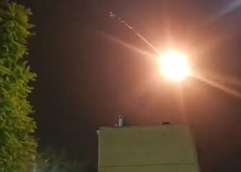The moment an Iranian ballistic missile hurtles towards the Israeli city of Dimona, injuring a 10-year-old old boy and around 19 other people