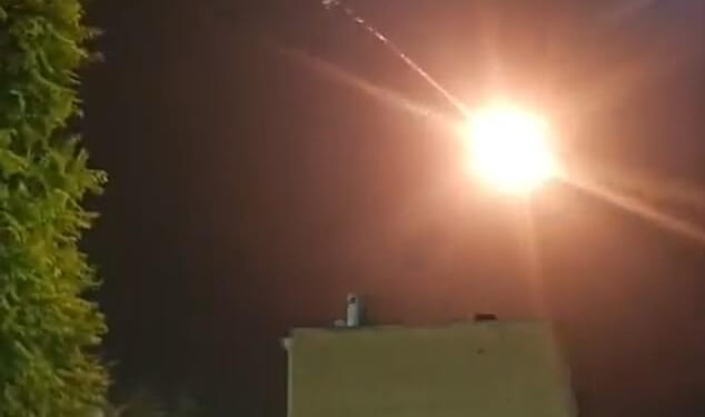 The moment an Iranian ballistic missile hurtles towards the Israeli city of Dimona, injuring a 10-year-old old boy and around 19 other people
