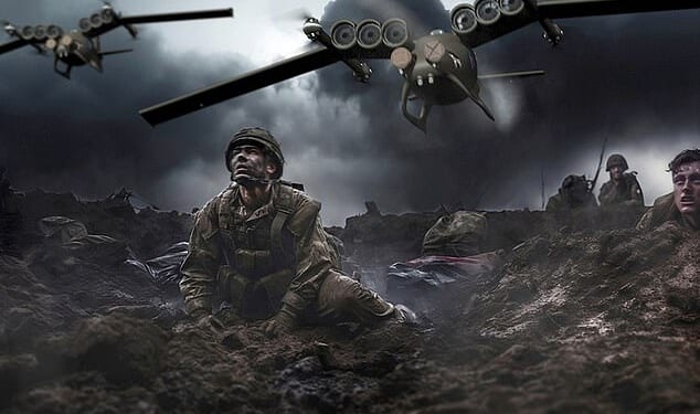 On the attack: A Jackal drone supporting troops on the battlefield in a Flyby mock-up