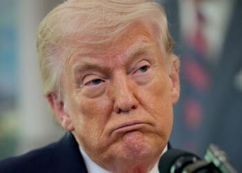 Iran 'holds the upper hand' over America after US President Donald Trump (pictured on March 24) 'lost the initative', according to former MI6 chief Sir Alex Younger