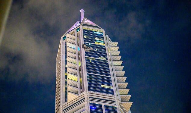 Photographs and footage show smoke rising from the 23 Marina tower, which stands 88-storeys tall and comprises more than 280 units