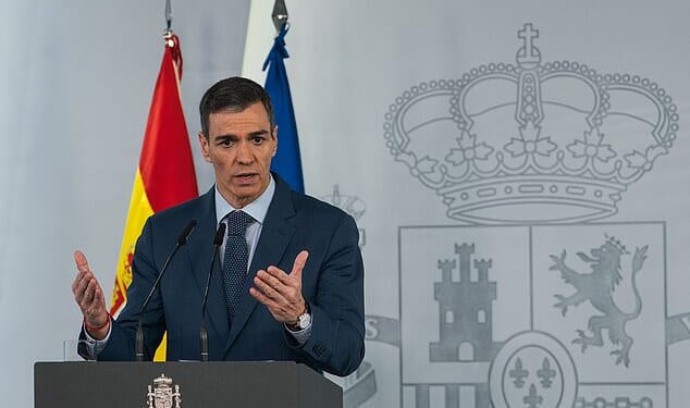 Iran has rewarded Spain for its criticism of Donald Trump by allowing Spanish ships to pass through the vital Strait of Hormuz, according to reports. The move is said to be a 'thank you' to socialist Prime Minister Pedro Sanchez (pictured)
