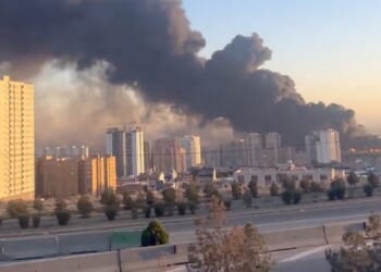 Deadly strikes continued to rain down on Iran early Wednesday morning. Smoke is seen rising from a reported airstrike in Tehran on Tuesday