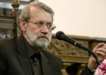 Mandatory Credit: Photo by Rouzbeh Fouladi/ZUMA Wire/Shutterstock (16435992i) March 13, 2017 - Tehran, Tehran, IRAN - Chairman of the Parliament of Iran, Ali Larijani answers the questions of the journalists during a press conference at the Iranian Parliament's session hall in Tehran, Iran. Chairman of Iranian Parliament Ali Larijani, Tehran, Iran - 13 Mar 2017