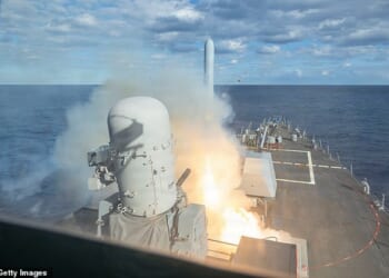 Arleigh Burke-class guided-missile destroyer USS Bulkeley (DDG 84) fires a Tomahawk Land Attack Missile (TLAM) during operations in support of Operation Epic Fury