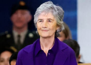 Ireland's then-incoming President Catherine Connolly is pictured just before her inauguration on Nov. 11, 2025.