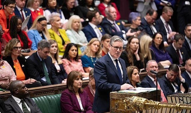 Prime Minister, Sir Keir Starmer (pictured at Prime Minister's Questions) said he would keep the tax rise 'under review'