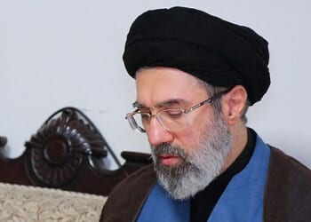 Mojtaba Khamenei, the second son of Iran's Supreme Leader Ayatollah Ali Khamenei, visits Hezbollah's office in Tehran, Iran, October 1, 2024. Office of the Iranian Supreme Leader/WANA (West Asia News Agency)/Handout via REUTERS ATTENTION EDITORS - THIS PICTURE WAS PROVIDED BY A THIRD PARTY.