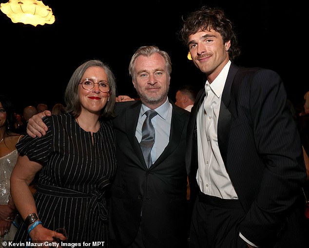 L-R Emma Thomas, Christopher Nolan, Elordi