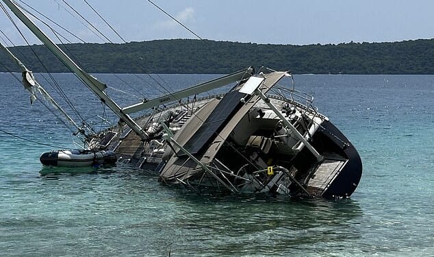 The yacht ran aground after a storm swept it towards the shore on Vanuatu's Havvanah Harbour earlier this month