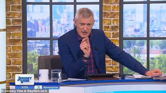 Jeremy Vine has been ridiculed by viewers for 'going full Alan Partridge' after he made a toe-curling blunder live on his Channel 5 show