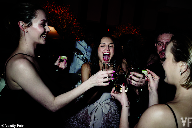 Olivia Rodrigo was knocking back tequila during the party. She looked sensational in a pretty mini dress from Saint Laurent by Anthony Vaccarello