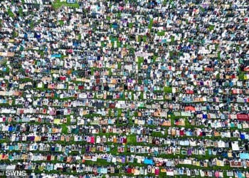 Worshippers in Small Heath Park, Birmingham. As a former Muslim, I feel compelled to point out Islam does not require mass public prayer in civic squares, writes Khadija Khan