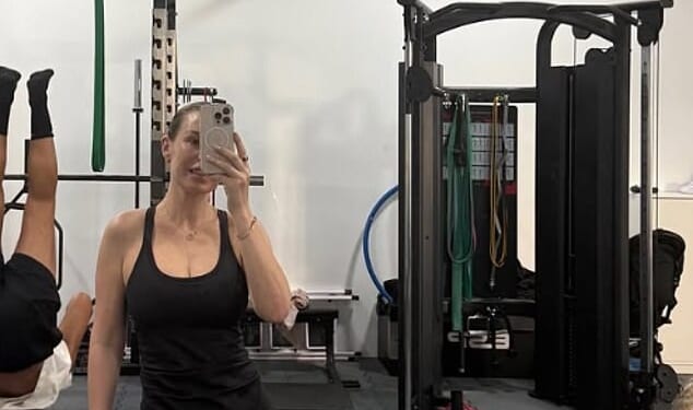 Kate Ferdinand has given a glimpse of her family's underground Dubai bunker as they worked out in their basement gym while tensions remain high in the UAE after missile strikes by Iran