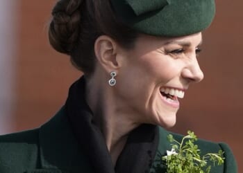 The Princess of Wales wore a pair of rarely seen emerald earrings from her collection - as she stunned in a deep jade ensemble for the Irish Guards' annual St Patrick's Day parade