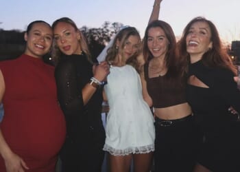 British tennis star Katie Boulter (centre) has been enjoying her hen do ahead of her marriage to Alex De Minaur alongside the likes of Jodie Burrage (second right) and Laura Robson (right)