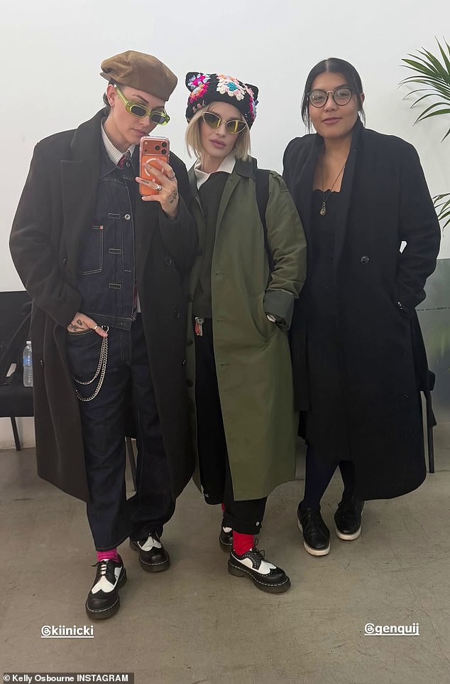 Kelly also tagged her close friend Kiinicki in the post, a non-binary hairdresser (pictured left) who has reportedly become a 'shoulder to cry on' for the star