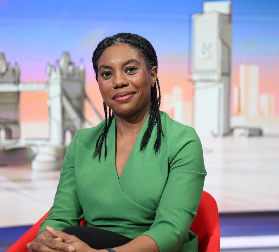 Kemi Badenoch, leader of the Conservative Party, appearing on "Sunday With Laura Kuenssberg."