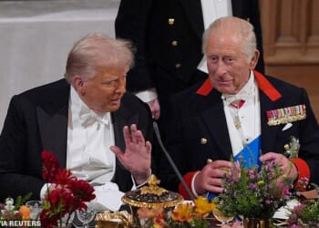 Donald Trump and the King at Windsor Castle, during the President's state visit in September