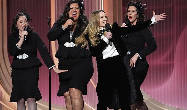 Kristen Bell's opening monologue at the 2026 Actor Awards left A-listers baffled as it quickly transformed into a 'cringe' musical number