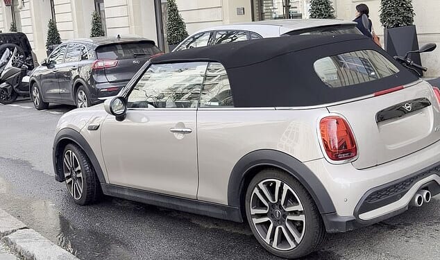 Kylian Mbappe was spotted driving a modest £30k Mini during a trip back to Paris