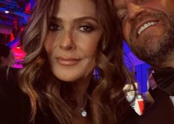 Kym Marsh is reportedly engaged to her fitness fanatic boyfriend Tom Dickinson after six months of dating (Pictured together)