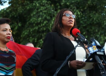 Leticia James speaks at a memorial gathering at Grand Army Plaza in New York City on June 14, 2016.